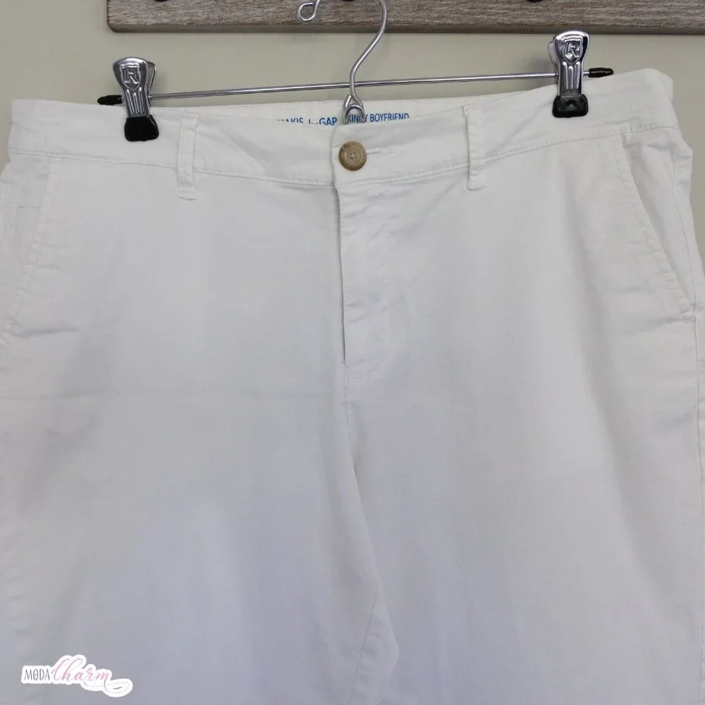 Gap Khakis Skinny Boyfriend White Pants - Picture 2 of 6
